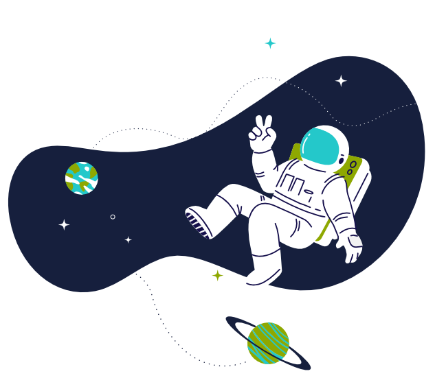 Illustration Astronaut im Weltall
