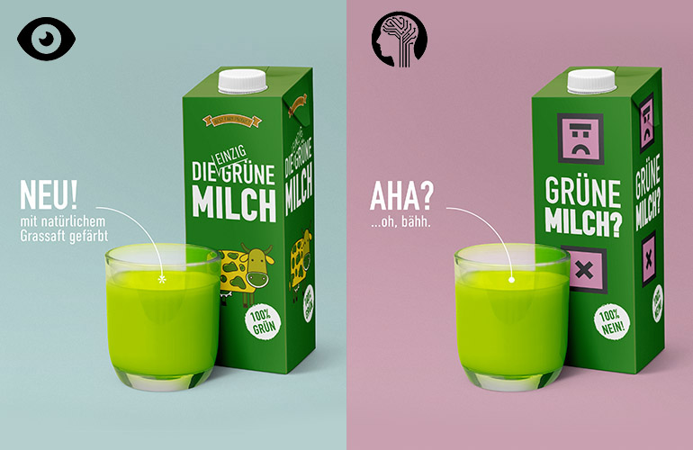 Grafikdesign - Farbwirkung - schmeckt grüne Milch?