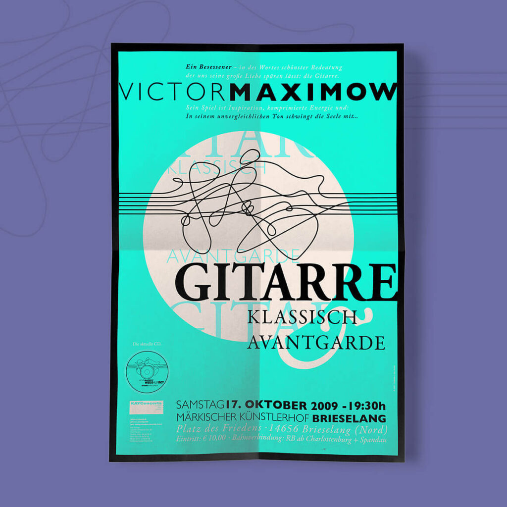 Design eines Posters für einen Musiker Klassische Gitarre